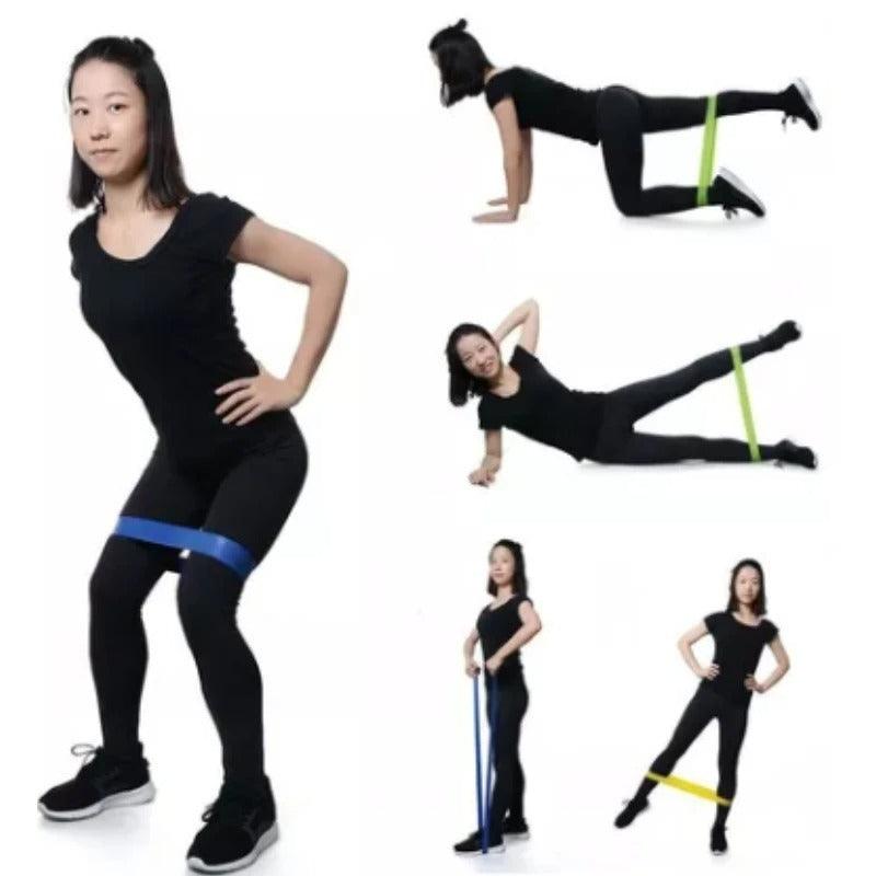 Kit 5 Faixas elásticas Multifuncional para exercícios