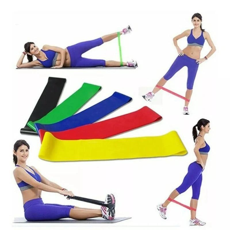 Kit 5 Faixas elásticas Multifuncional para exercícios
