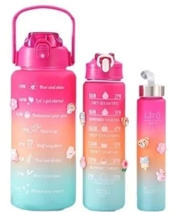 Kit de 3 garrafas motivacionais (300ml, 800ml e 2L)