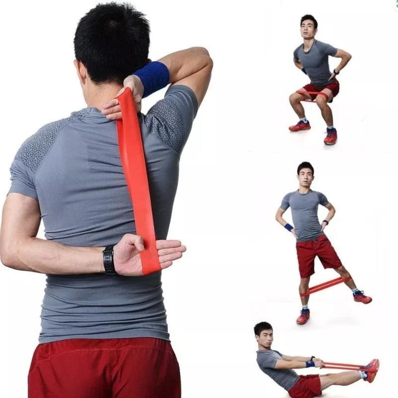 Kit 5 Faixas elásticas Multifuncional para exercícios